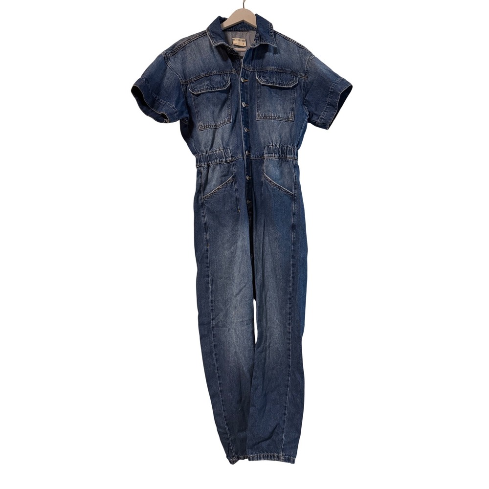 Free People We The Free Denim Marci Jumpsuit Size S OB1154494 - Picture 2 of 8